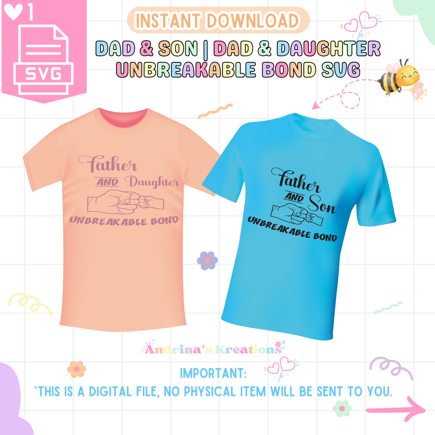 Dad & Son | Dad & Daughter Unbreakable Bond svg