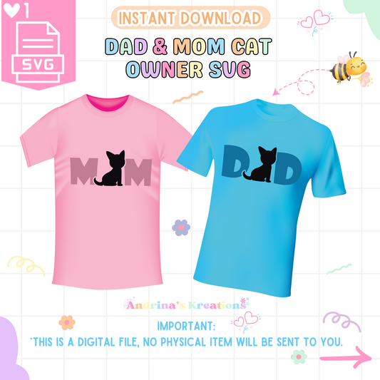 Dad & Mom Cat owner SVG