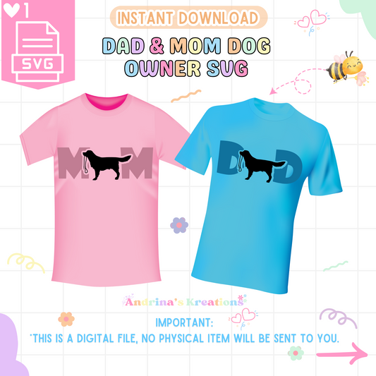 Dad & Mom Dog Owner SVG