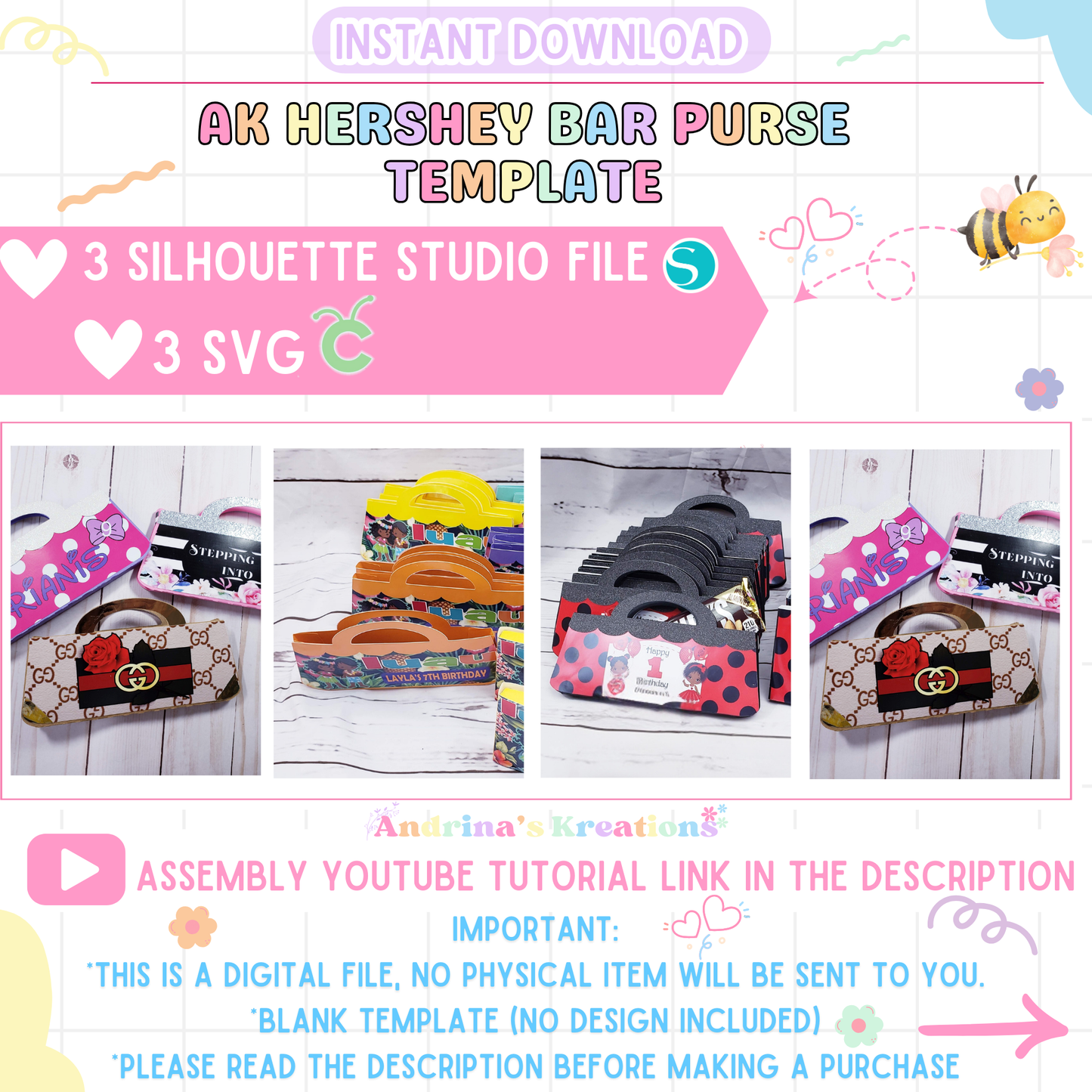 AK Hershey Bar Purse Template