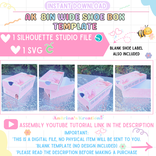 AK 8in wide Sneaker Box Template