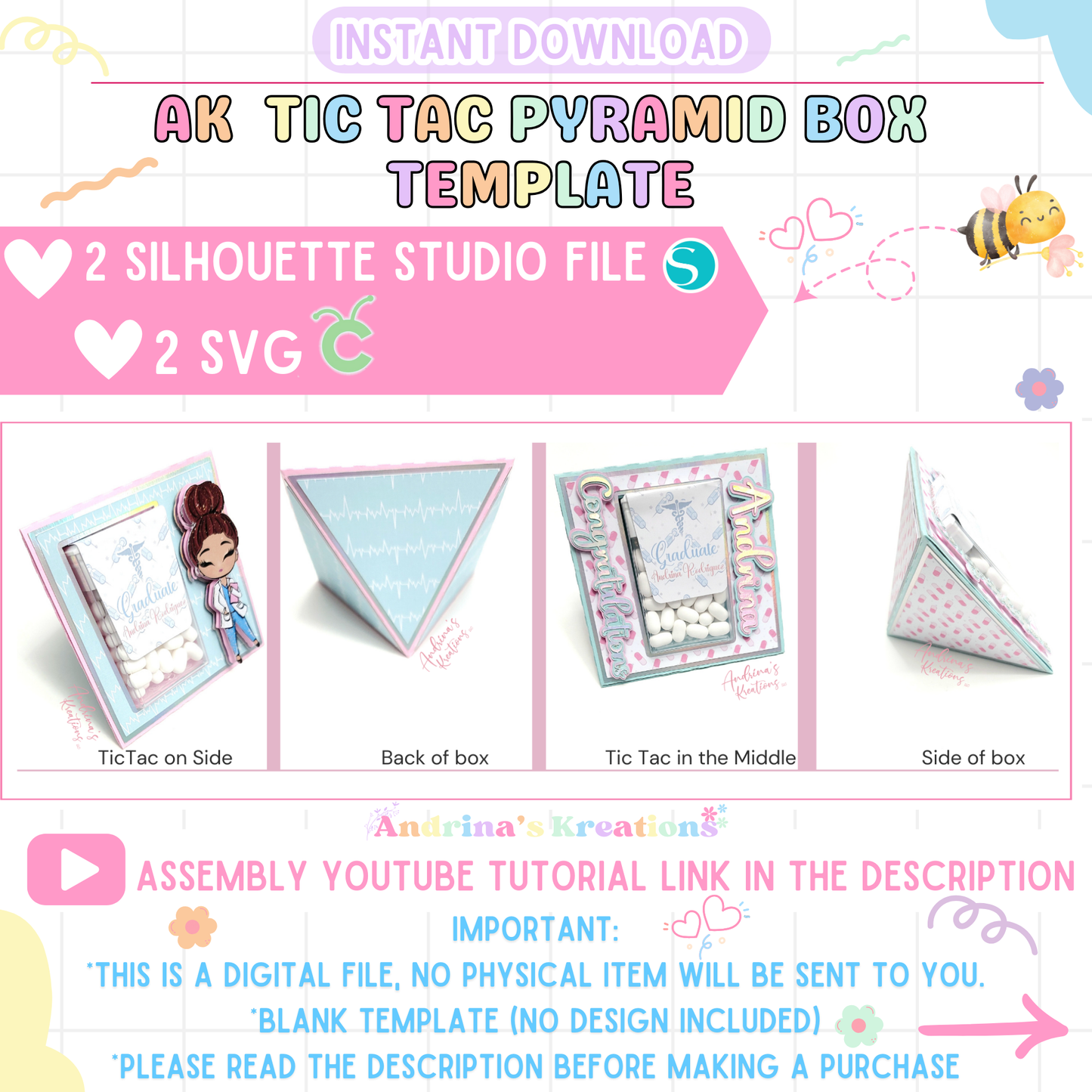 AK Tic Tac Pyramid Box Template