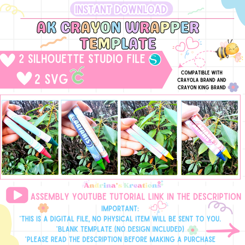 AK Crayon Wrapper Template Andrina S Kreations Llc