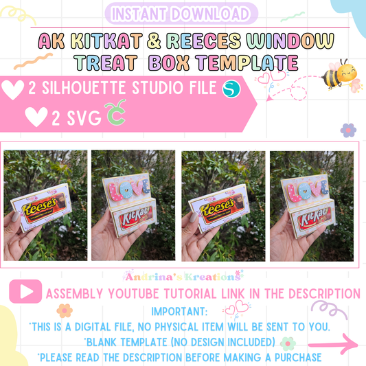 AK KitKat or Reese's Window Treat Box Template