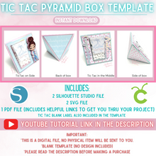 Load image into Gallery viewer, Tic Tac Pyramid Box Template
